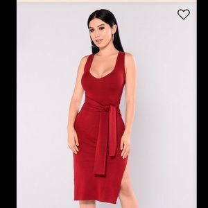 Fashion Nova He Loves My Style Burgundy Dress